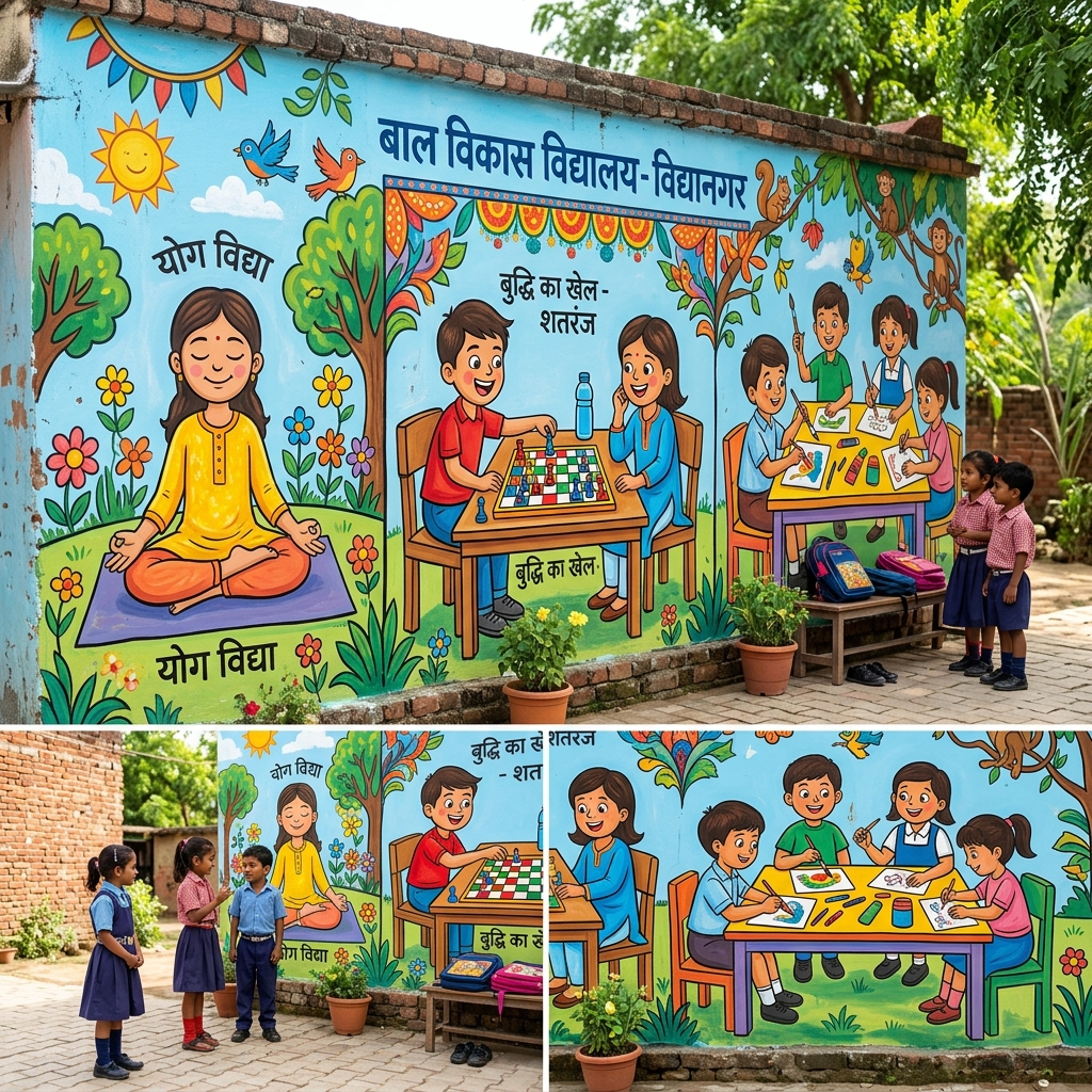 Chess & Yoga Mural